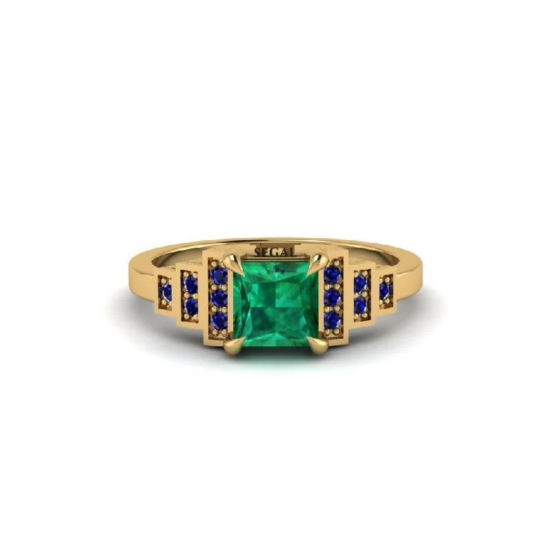 Women's engagement rings delicate-chic-Emerald Geometric Princess Cut Engagement Ring - Thea No. 64