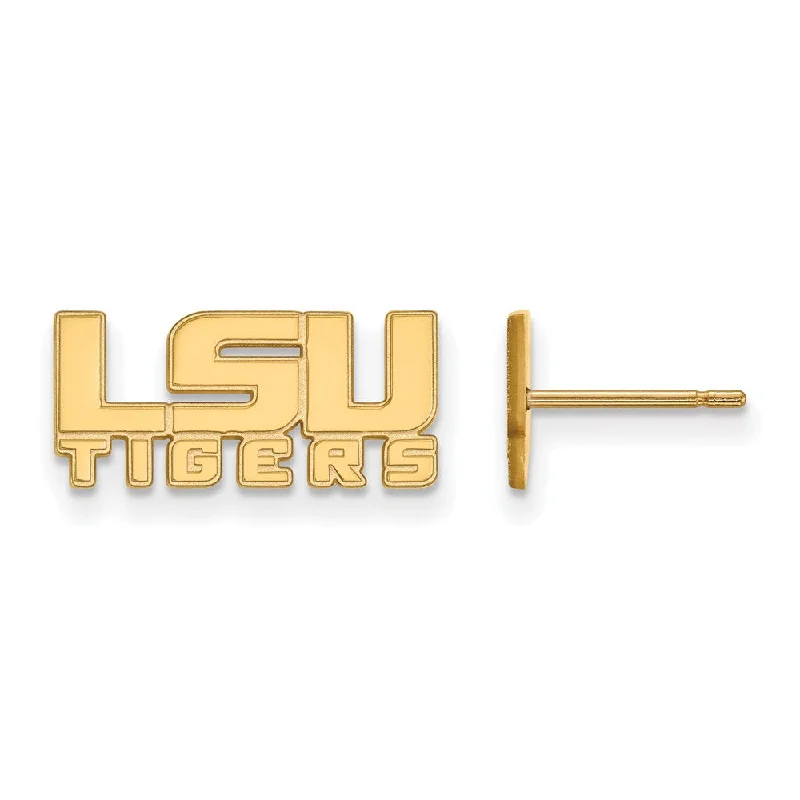 Women's earrings fine-silver-14k Yellow Gold Louisiana State University XS (Tiny) Post Earrings