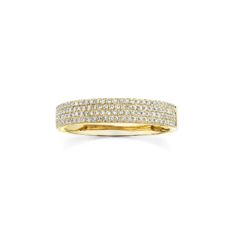 Women's rings fine-gemstone-4 Row Pave Band