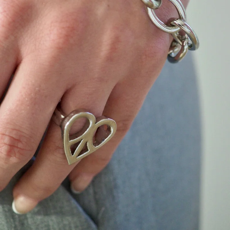 Women's rings fine-design-PEACE HEART RING