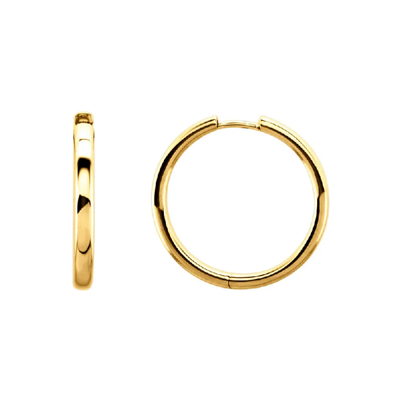 Women's earrings fine-fit-2.6mm Hinged Endless Round Hoop Earrings in 14k Yellow Gold, 24mm