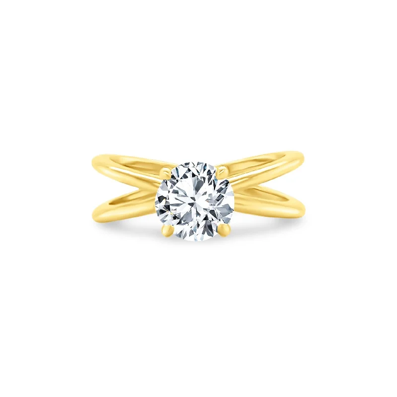 Women's rings gentle-gem-Round Solitaire on Split Shank