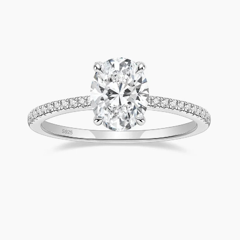 Women's engagement rings rare-gem-Oval Cut Cubic Zirconia Engagement Ring