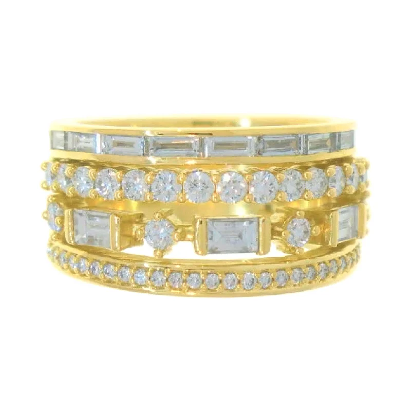 Women's rings daily-gem-Diamond 4-Row Band