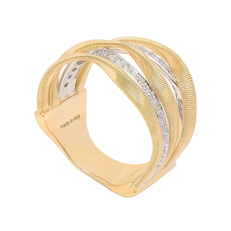 Women's rings contemporary-twist-Marrakech 5-Band Coil Ring With Diamonds