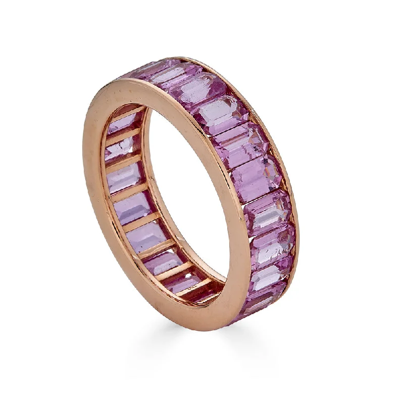 Women's rings fine-style-Pink Sapphire Eternity Band