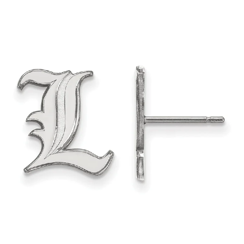 Women's earrings striking-gem-10k White Gold University of Louisville Sm Initial L Post Earrings