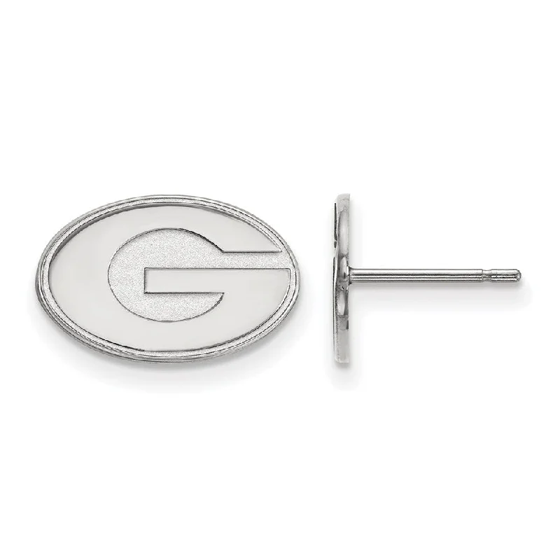 Women's earrings contemporary-gem-14k White Gold University of Georgia XS (Tiny) 'G' Post Earrings