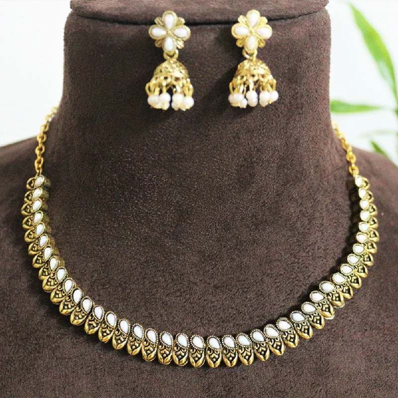 Women's necklaces refined-chain-H K Fashion Gold Plated Crystal Stone Necklace Set