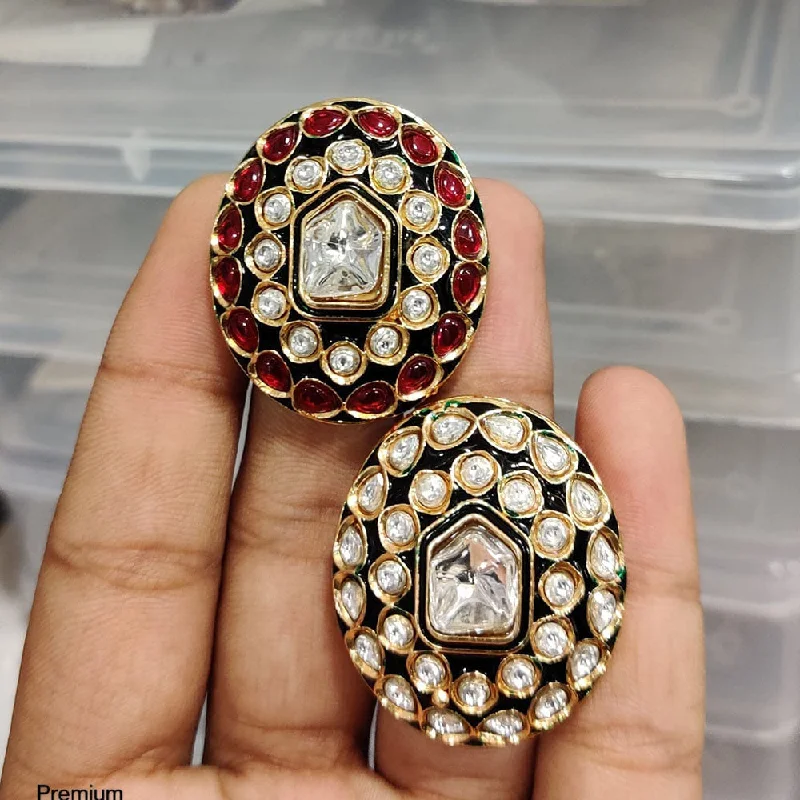 Women's rings artisan-polished-JCM Gold Plated Kundan Stone And  Meenakari Ring