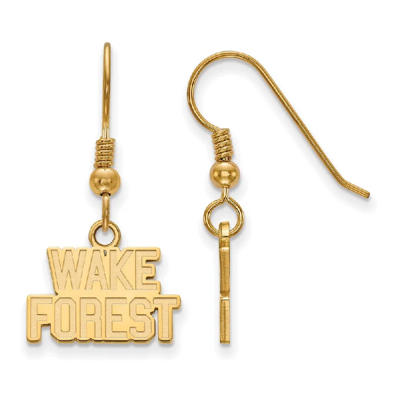 Women's earrings soft-feminine-14k Gold Plated Silver Wake Forest University XS Tiny Dangle Earrings