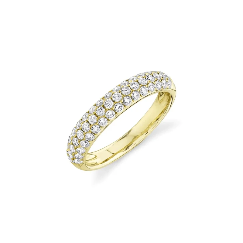 Women's rings artisan-style-Diamond Domed Band