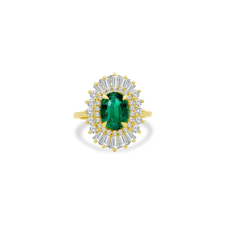 Women's rings daily-gem-2.04ct Emerald Sunburst Ring