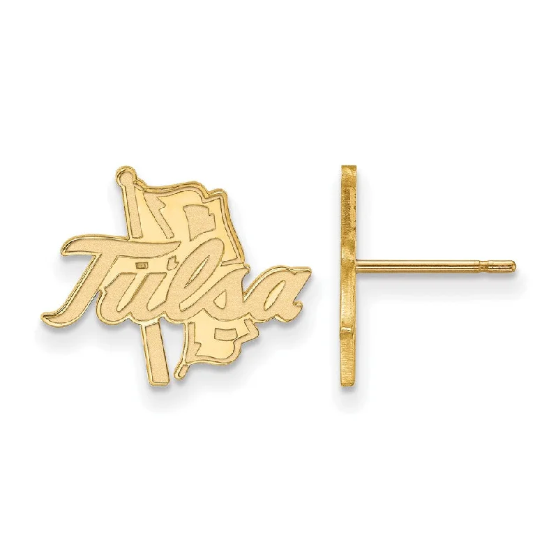 Women's earrings refined-hoop-10k Yellow Gold The University of Tulsa Small Post Earrings