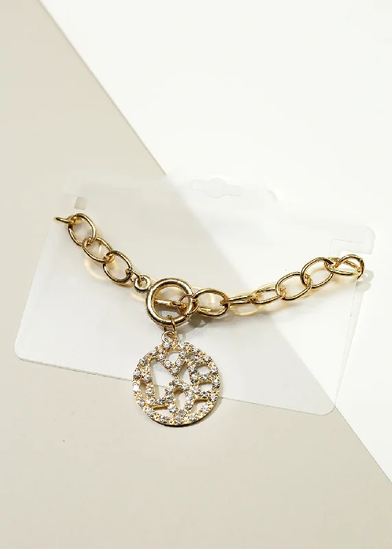 Women's bracelets fine-fit-Sparkly "LOVE" in Circle Bracelet