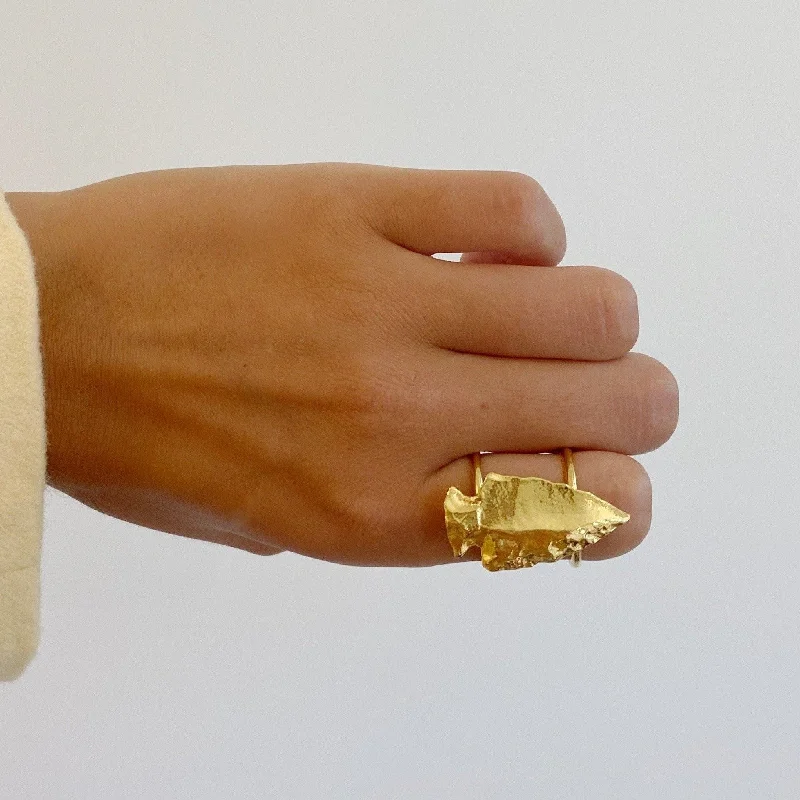 Women's rings yellow-gold-EVE ARROWHEAD RING