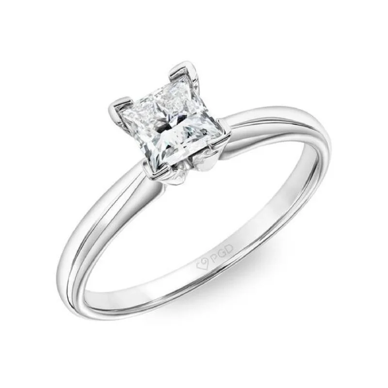 Women's engagement rings love-gemstone-Signature Certificate EcoLove 1 1/4 CTW Princess Cut Lab Grown Diamond Solitaire Engagement Ring in 14KT White Gold