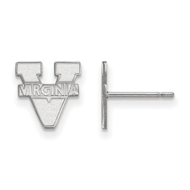 Women's earrings striking-metal-10k White Gold University of Virginia XS (Tiny) 'V' Post Earrings