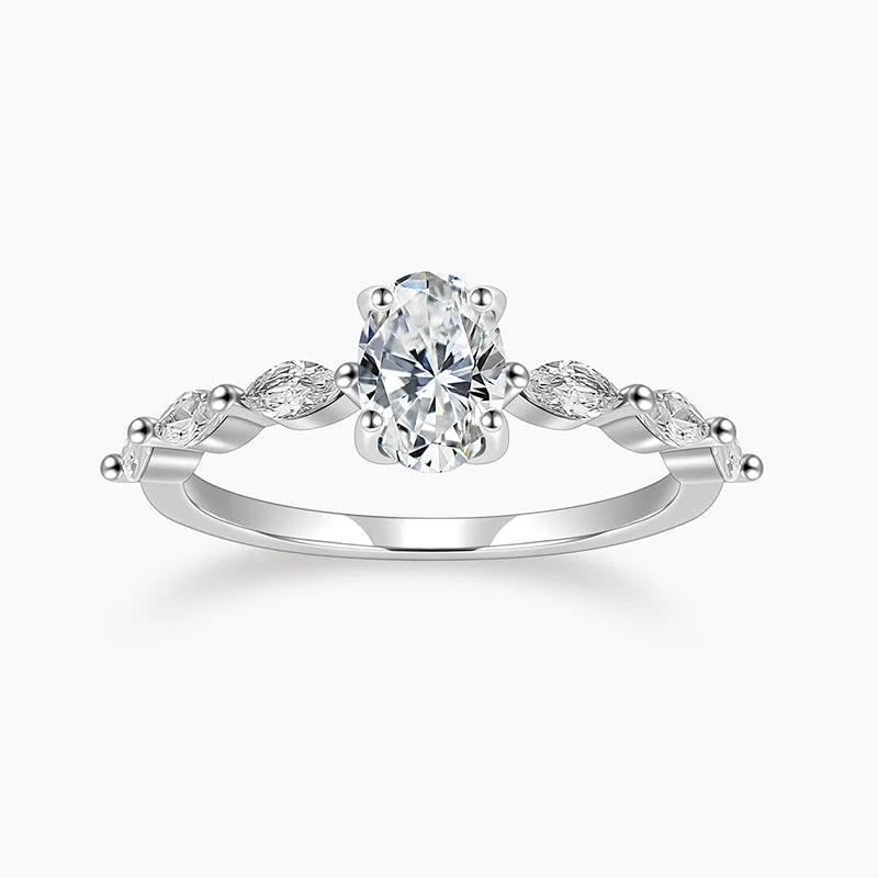 Women's engagement rings radiant-Oval Cut Engagement Cubic Zirconia Ring