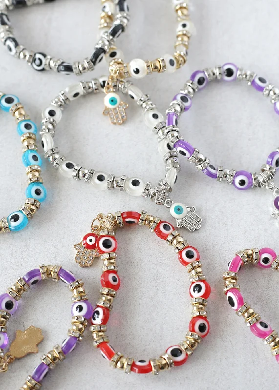 Women's bracelets refined-silver-Hamsa Hand + Evil Eye Bracelet