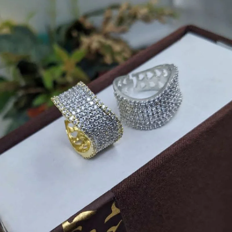 Women's rings refined-Aamrapali Gold And Silver Plated Austrian Stone Ring