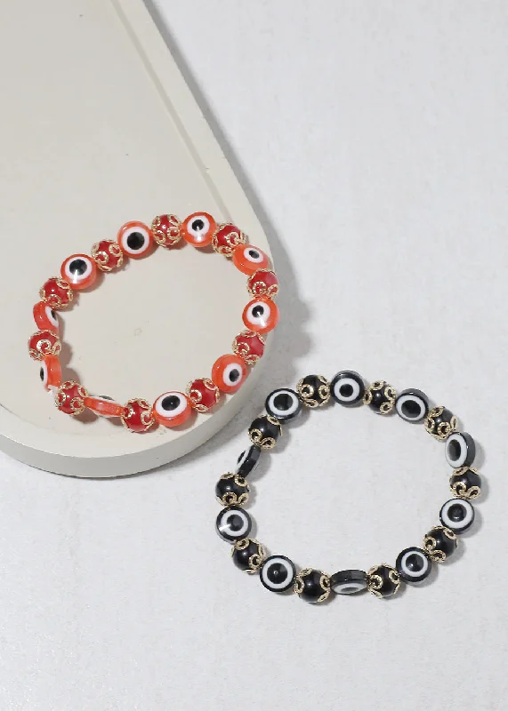 Women's bracelets contemporary-gem-Evil Eye Beaded Bracelet