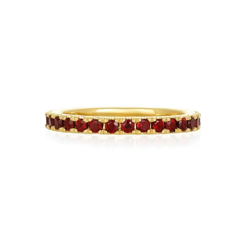 Women's rings high-gold-Sample Sale Garnet Band