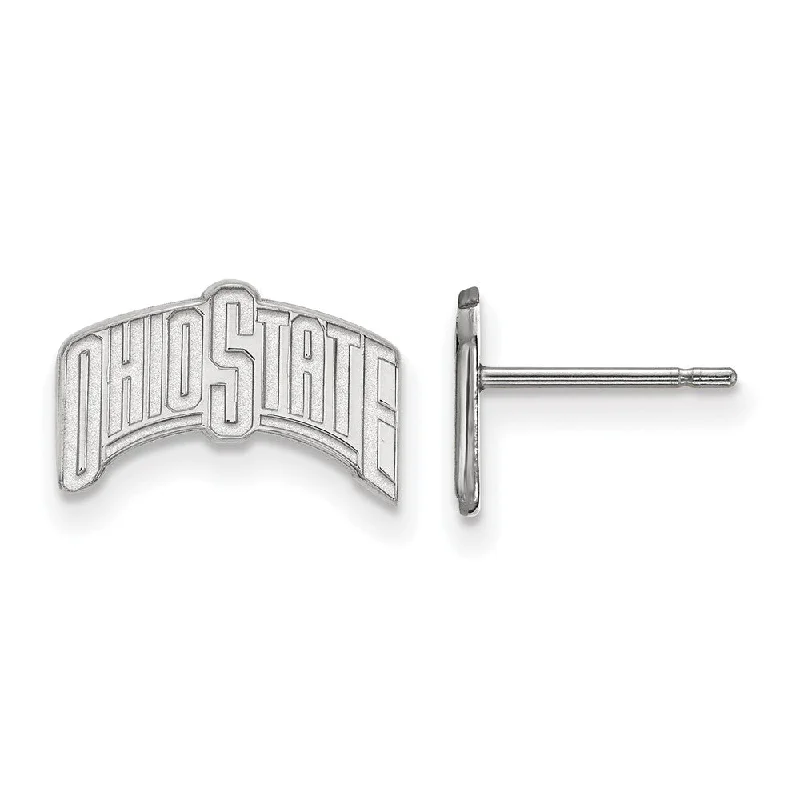 Women's earrings refined-silver-Sterling Silver Ohio State University Small Post Earrings