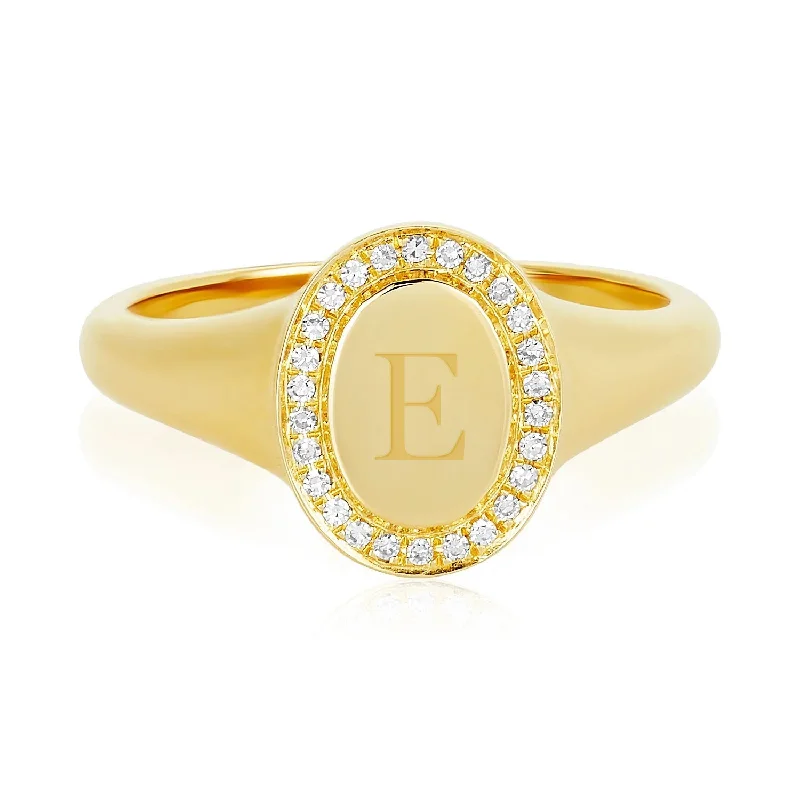 Women's rings gentle-gem-Diamond Signet Ring