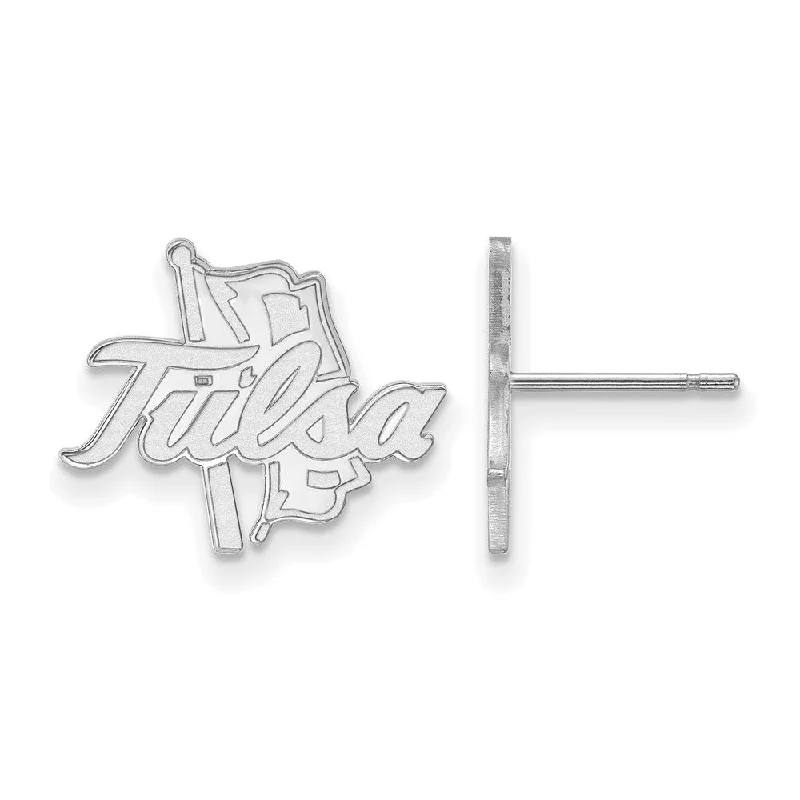 Women's earrings striking-elegance-14k White Gold The University of Tulsa Small Post Earrings