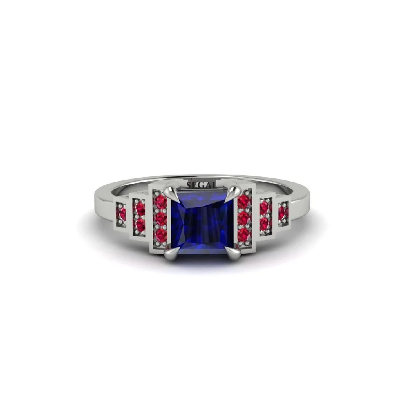 Women's engagement rings rare-gem-Sapphire Geometric Princess Cut Engagement Ring - Thea No. 60