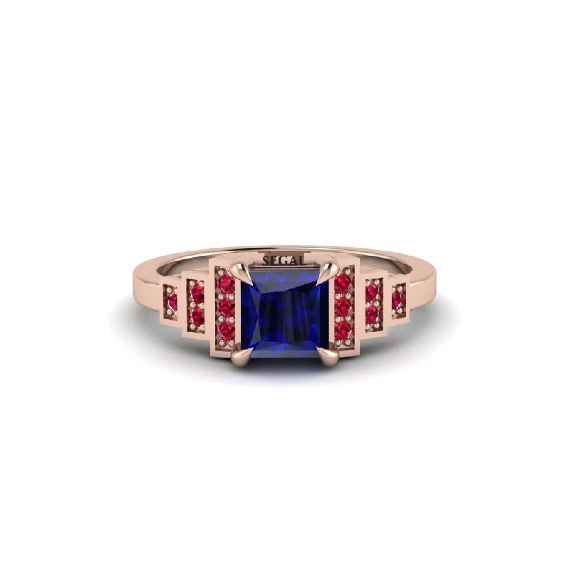 Women's engagement rings radiant-rose-Sapphire Geometric Princess Cut Engagement Ring - Thea No. 59