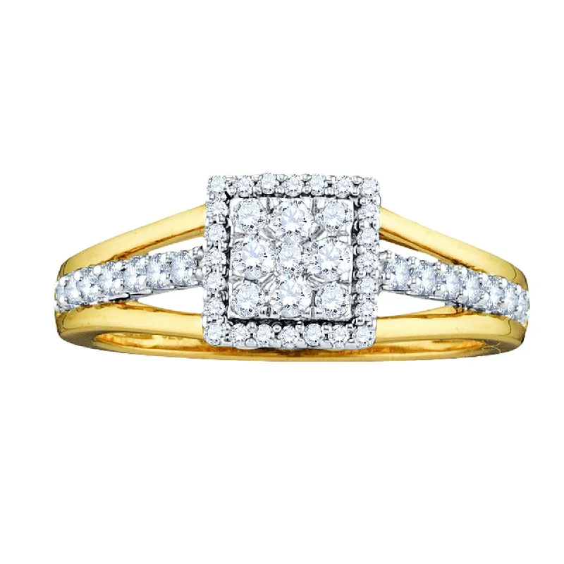 Women's engagement rings celebration-1/2 CTW Diamond Engagement Ring in 10KT Yellow Gold