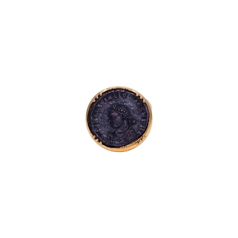 Women's rings fine-rose-Bronze Roman Coin Ring