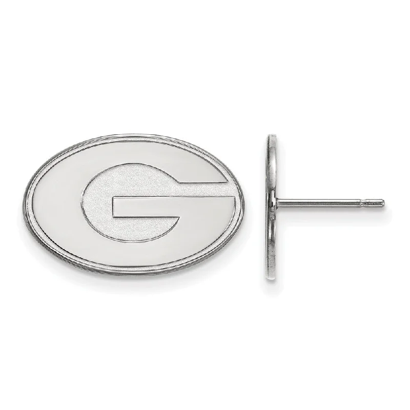 Women's earrings gentle-hoop-10k White Gold University of Georgia Small Initial G Post Earrings