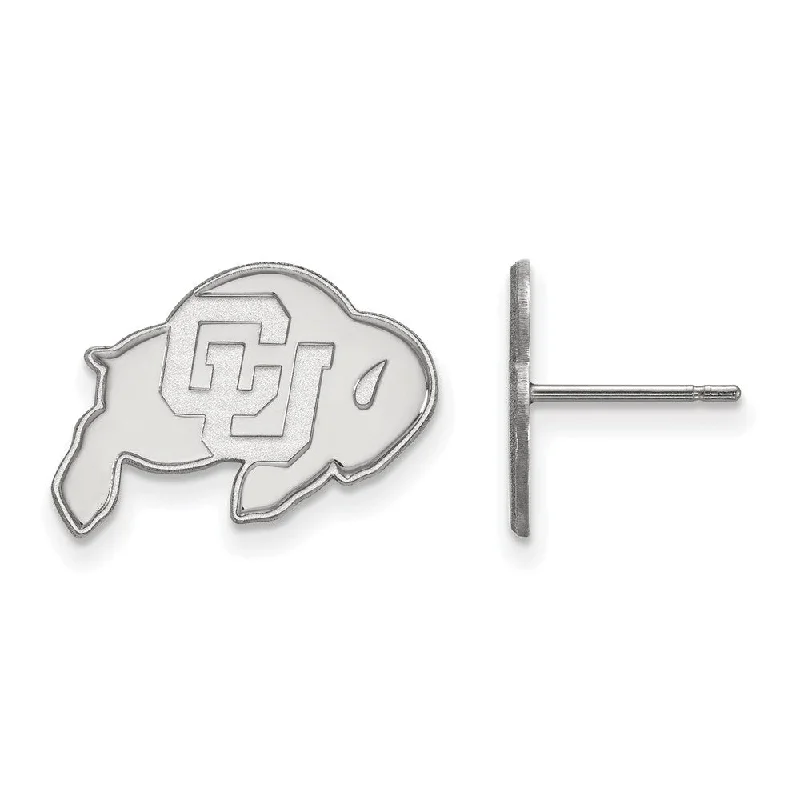 Women's earrings holiday-14k White Gold University of Colorado Small Post Earrings