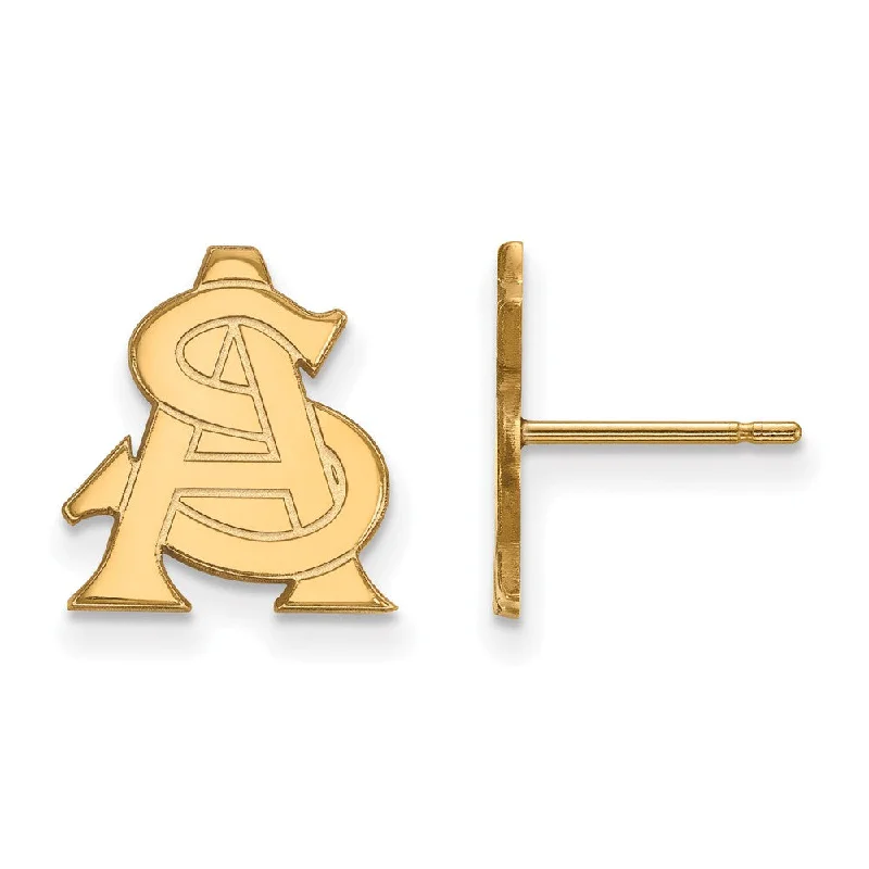 Women's earrings evening-chic-10k Yellow Gold Arizona State University Small Post Earrings