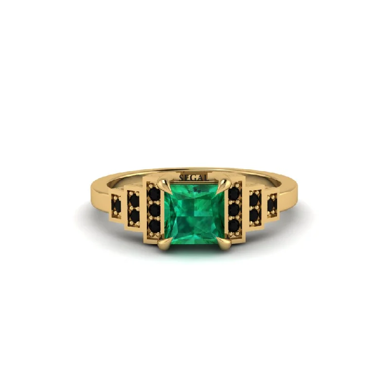 Women's engagement rings vintage-inspired-Emerald Geometric Princess Cut Engagement Ring - Thea No. 34