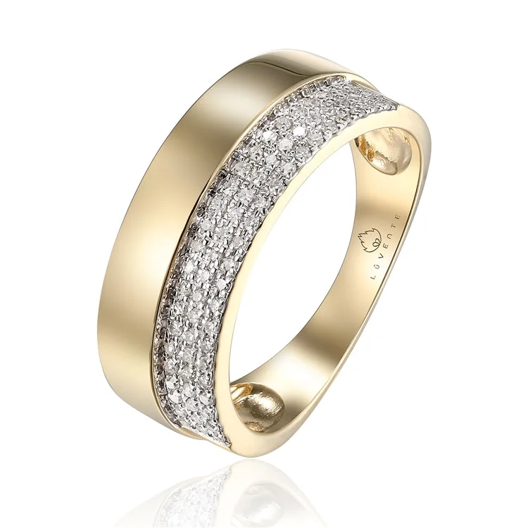 Women's rings refined-band-Luvente 14k Diamond Fashion Ring R03643