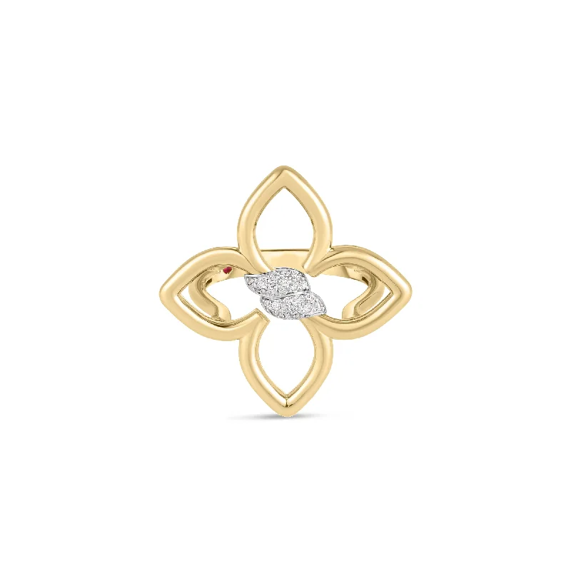 Women's rings daily-glow-Diamond Small Cialoma Flower Ring