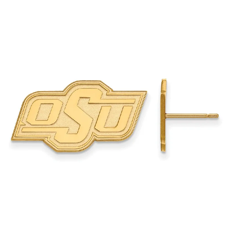 Women's earrings refined-hoop-10k Yellow Gold Oklahoma State University Small Post Earrings