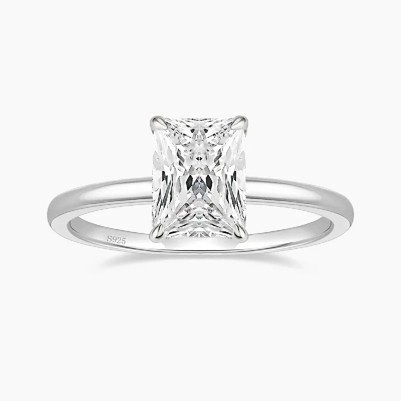 Women's engagement rings eternal-grace-3CT S925 Radiant Cut Cubic Zirconia Engagement Ring