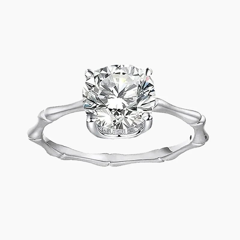 Women's engagement rings delicate-lux-Classic Sterling Silver Cushion Cut Engagement Ring