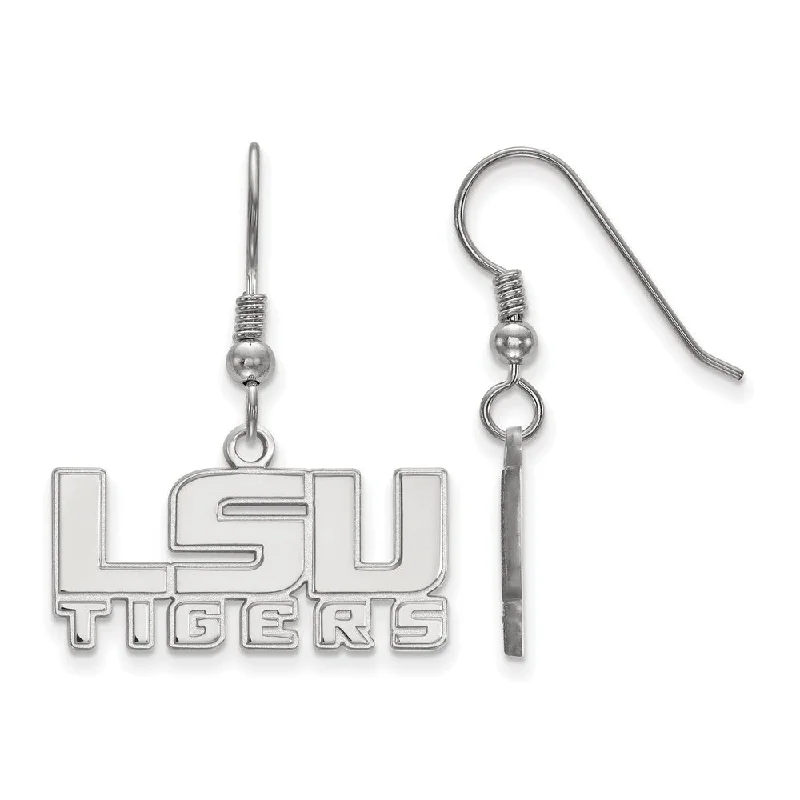 Women's earrings holiday-gem-Sterling Silver Louisiana State University Small Dangle Earrings