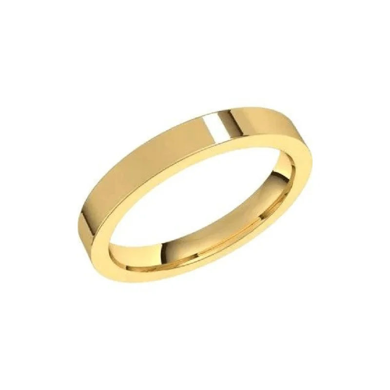 Women's rings slim-profile-Flat Gold Spacer Band