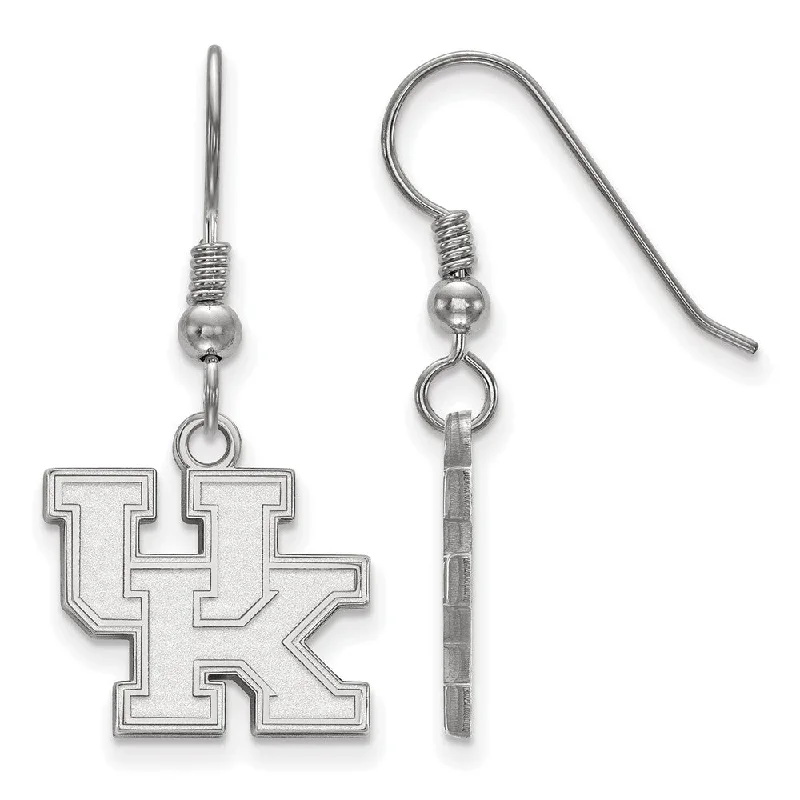 Women's earrings radiant-stone-Sterling Silver University of Kentucky Small 'UK' Dangle Earrings