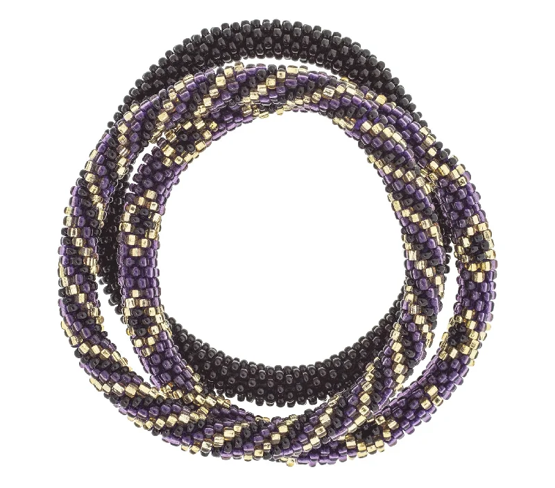 Women's bracelets retro-elegance-Game Day Roll-On® Bracelets <br> Purple & Black