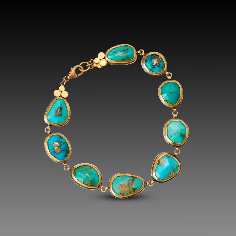 Women's bracelets refined-blush-Turquoise Links Bracelet