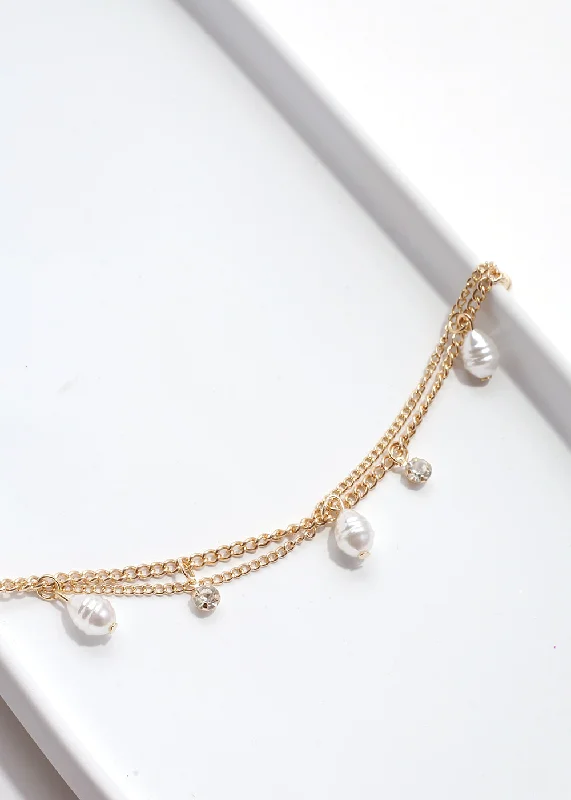 Women's bracelets contemporary-twist-Layered Bracelet with Pearls