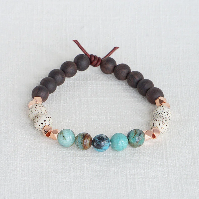 Women's bracelets evening-gem-Perseverance - Blue African Opal | Essential Oil Diffuser Bracelet